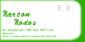 marton modos business card